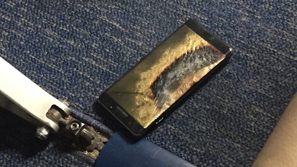 A US plane was evacuated last year after a Samsung Note 7 caught fire.