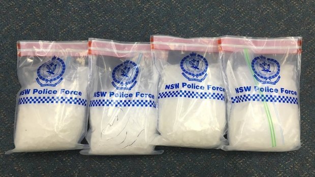 Four kilograms of the drug ice was seized on the Hume Highway near Goulburn on Monday morning.