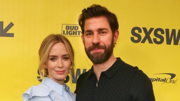 Emily Blunt and John Krasinski arrive for the world premiere screening of "A Quiet Place" during the South by Southwest Film Festival on March 9.
