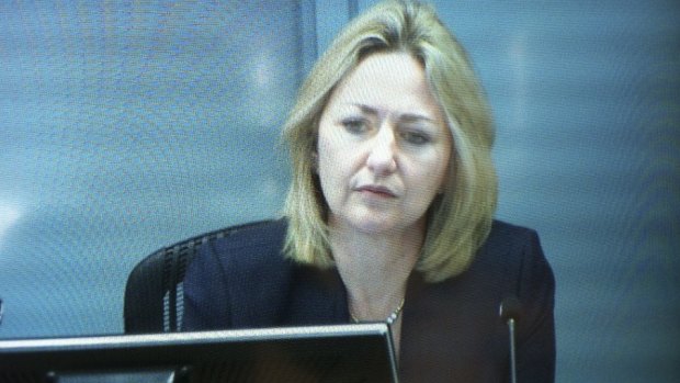 "Most regrettable": a live feed image as Margaret Cunneen gives evidence at the royal commission. 