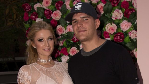 Hilton was joined at the Sydney launch of her perfume Rose Rush for Chemist Warehouse by her boyfriend Chris Zylka.