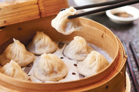 A steamer of HuTong's xiao long bao.