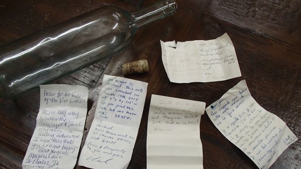 Messages in a bottle found on a far north Queensland beach.