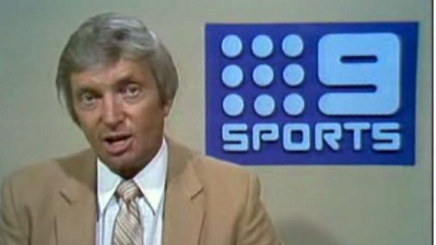 Richie Benaud in a vintage Channel Nine studio