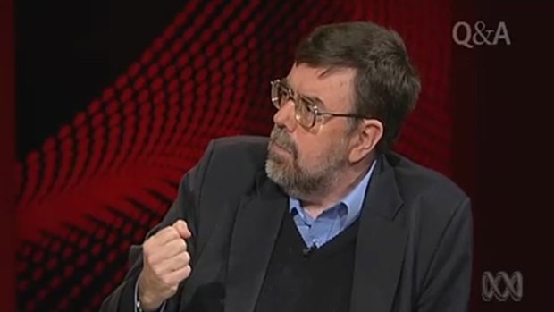 Sheridan, pictured appearing on Q&A, has described Mr Abbott as his "best friend" during university days. 
