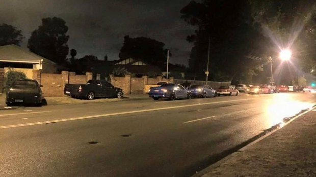 A car club convoy came to an embarrassing halt in Bassendean when several members rear-ended one another.