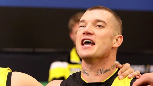 Dustin Martin's injury was evident on the night.