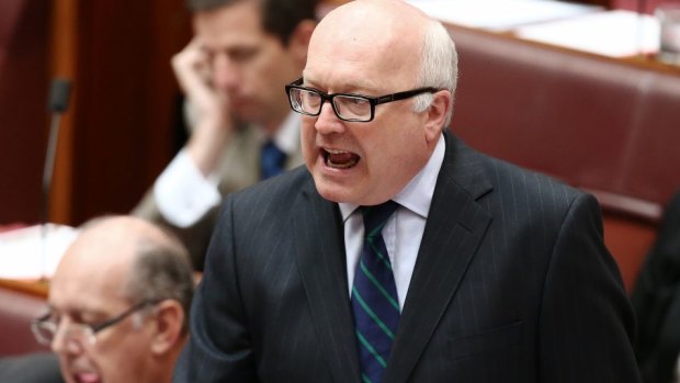 Australian Attorney-General Senator George Brandis during Question Time at Parliament House in Canberra.