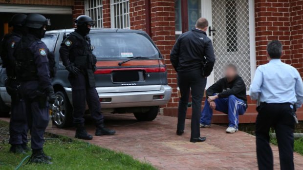 The Firearms and Organised Crime Squad uncovered the lab inside a house at Casula on Tuesday.