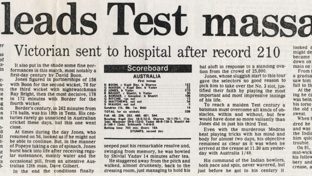 'Gallant Jones leads Test massacre' - 'Victorian sent to hospital after record 210': part of 