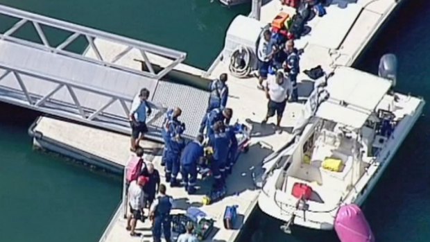 One man has died and another airlifted to the Royal North Shore Hospital after a yacht collision at Pittwater.