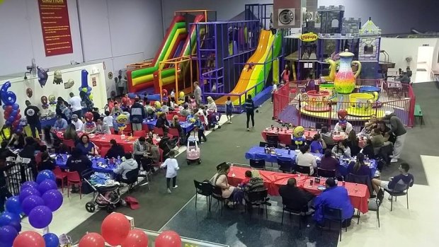 Three fathers had to be taken to hospital with minor injuries on Saturday afternoon when a fight broke out between parents from two separate birthday parties being held at Lollipop's Playland & Cafe in Wetherill Park.