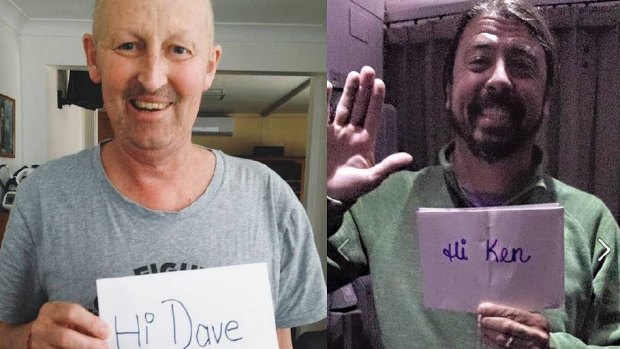 Dave Grohl from Foo Fighters, right, reaches out to Ken Powell through social media.