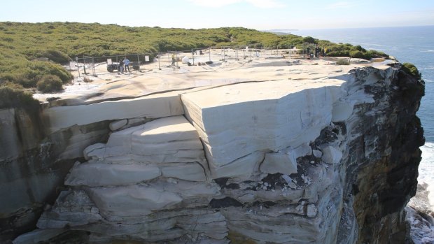 Fenced off: Wedding Cake Rock.