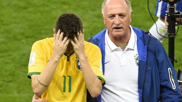 Worst day of his life: Brazil's coach Luiz Felipe Scolari.