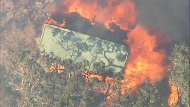 One home has been destroyed in a bushfire in Wensleydale, south-west of Geelong.
