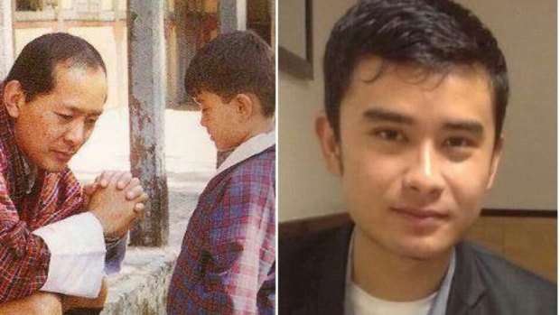 Tashi Palden Dorjee, pictured as a child with the Fourth King of Bhutan on the left and as an adult on the right, was killed in a crash on Sunday.