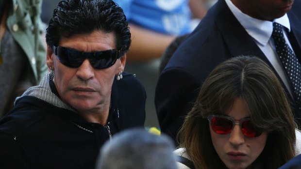 Argentina "jinx": Diego Maradona watched the clash with Iran.
