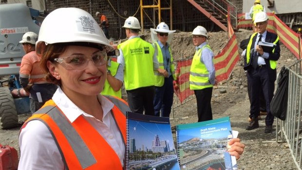Deputy Premier Jackie Trad releases Queensland's State Infrastructure Plan in October 2015.