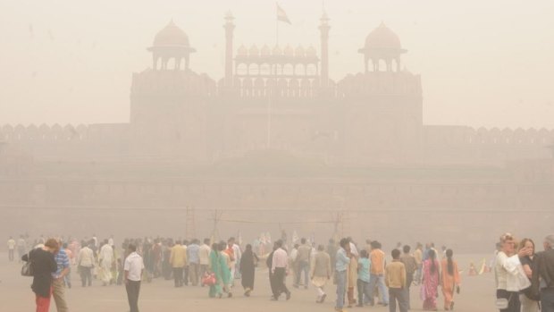 Fog casts a blanket over the Red Fort in New Delhi, in 2009