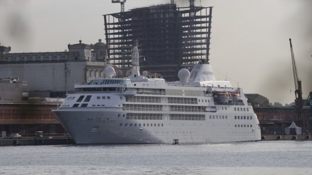 The Silver Cloud anchored in Rio's renovated port this week.
