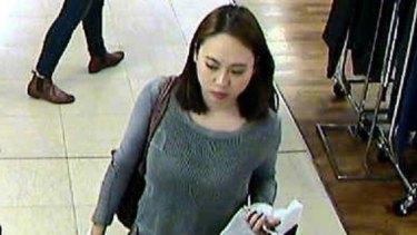 Michelle Leng seen in CCTV footage in Pitt Street earlier on the day in April 2016 that she was detained by her uncle, later to be murdered.