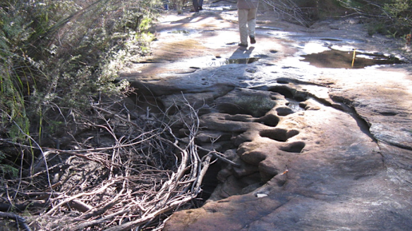 A dried-out creek above the Dendrobium mine in the Special Areas.