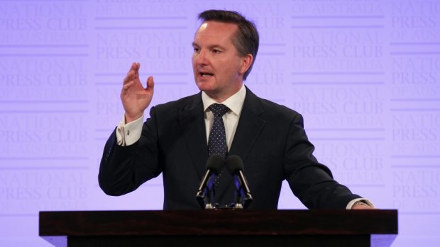 Shadow treasurer Chris Bowen at the National Press Club.