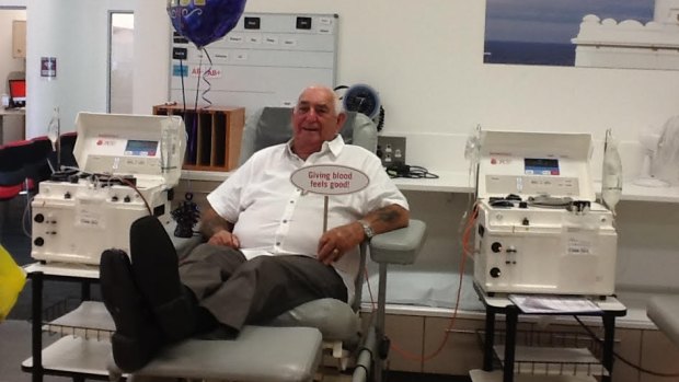 Alan Upston began donating blood in 1954 when he turned 18.
