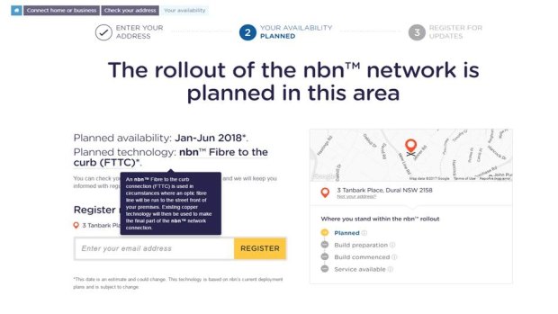 The tool on the NBN site will show the date a household can connect and the technology type.