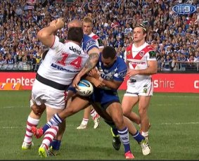 Incident: Moses Mbye tackles George Rose.