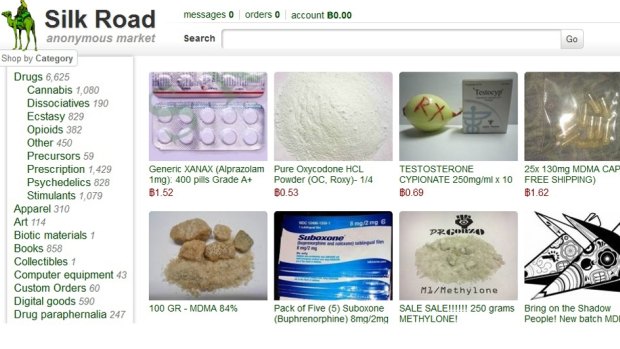 This frame grab from the Silk Road website shows thumbnails for products allegedly available through the site before it was closed down. 