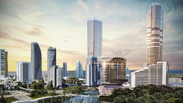 An artist concept of the proposed $500m development at The Star's Jupiters casino on the Gold Coast.