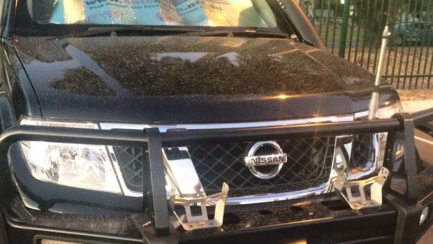 A FIFO worker claims Perth Airport thieves stole her Nissan Navara's spotlights, valued at $3000. 