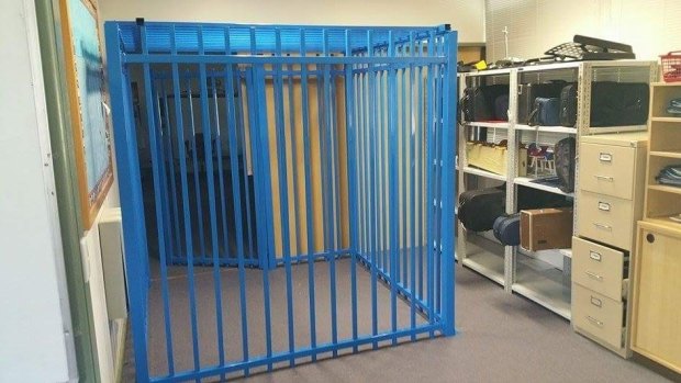 The cage in a Canberra school which led to the independent review.