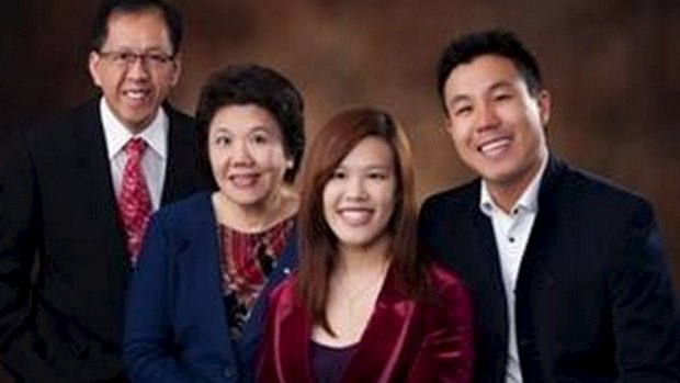 Curtis Cheng, left, and his family.