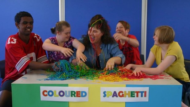 The television show is called 'Coloured Spaghetti' after this messy sensory activity.
