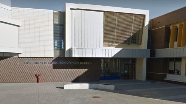 The boy jumped from a balcony at Governor Stirling Senior High School. 