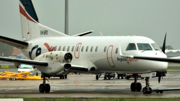 A propeller sheared off the Regional Express Saab 340 in mid-air on Friday. 