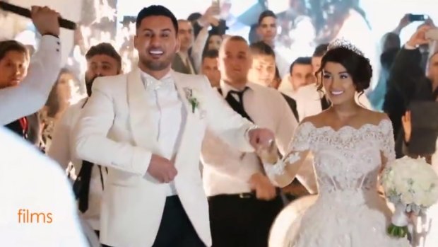 Salim Mehajer and his new wife Aysha at their wedding.