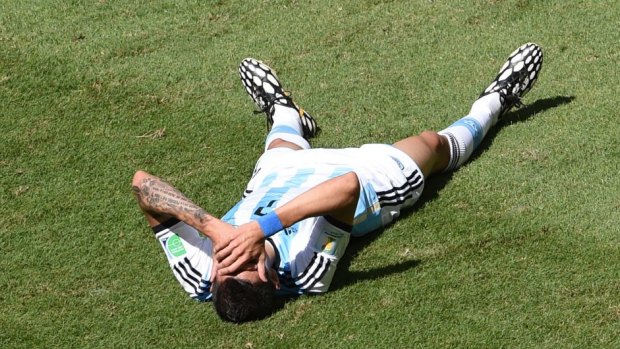 Injury blow: Angel di Maria will miss the clash with the Netherlands.