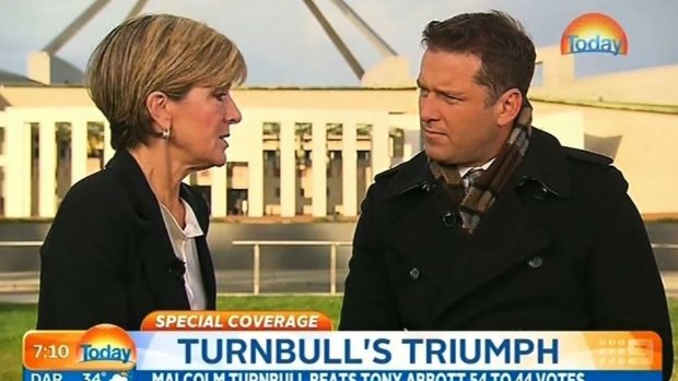 Foreign Minister Julie Bishop with Today host Karl Stefanovic.