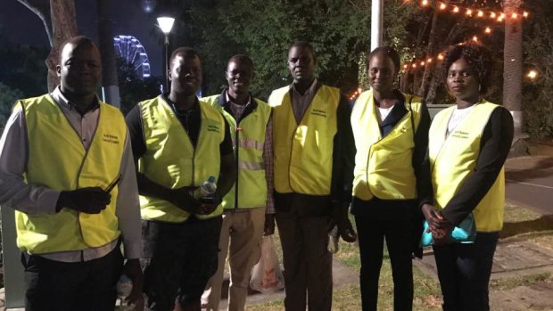 South Sudanese community leaders in fluoro vests have been patrolling the streets during Moomba festivities.