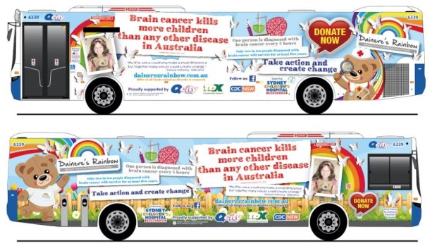 Dainere's Rainbow bus, which will help promote brain cancer research in Canberra, is being launched on Wednesday by Liberal Senator Zed Seselja.