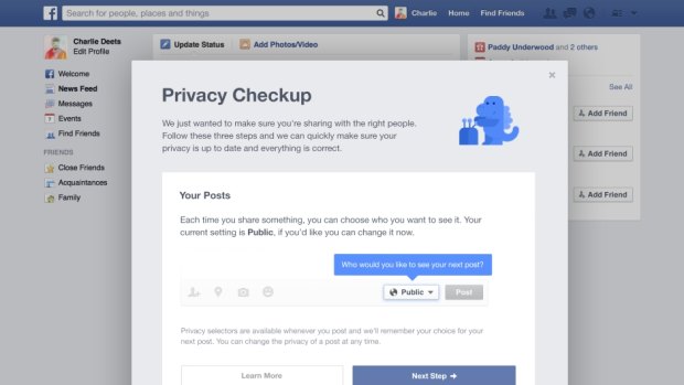 Change of heart? Facebook's new privacy panel.