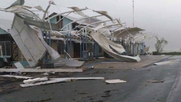 Shute Harbour at Airlie Beach after Cyclone Debbie.