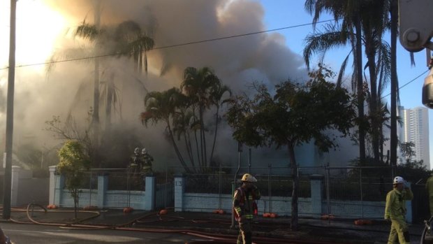Fire crews were battling the blaze at Spring Hill on Sunday morning. 