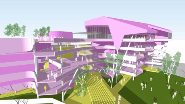 Artist impression of what a new school in Fortitude Valley could look like.