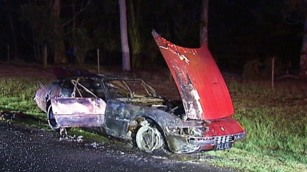 The Ferrari Daytona was found burnt out. 