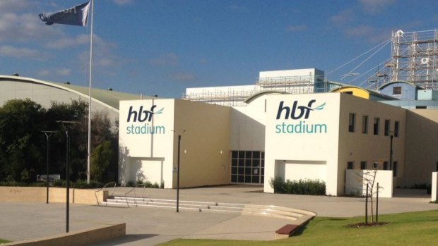 The scaffolder fell whilst working at HBF Stadium in Mount Claremont.